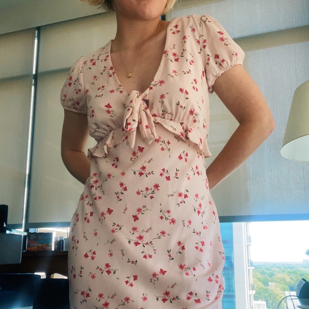 Trixxi Pastel Pink Floral Minidress